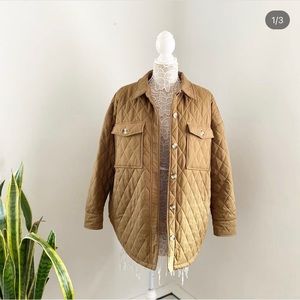 Good American Quilted Sherpa Coat